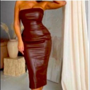 Nice leather brown dress for going out